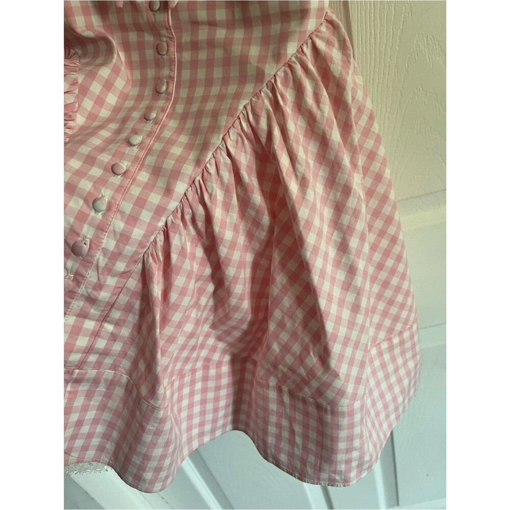 House of CB Mini Dress Pink Gingham Emiliana Short Sleeve size XS - Picture 7 of 12
